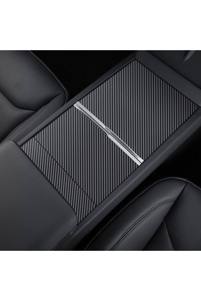 TESLA MODEL Y JUNİPER/MODEL 3 HIGHLAND Orta Konsol Koruyucu Karbon Fiber Görünümlü Kaplama