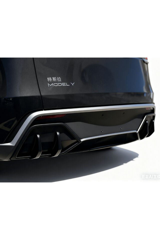 Tesla Model Y Juniper (2025-2026+) Uyumlu Parlak Siyah (Glossy Black) Arka Difüzör Yan Ekleri