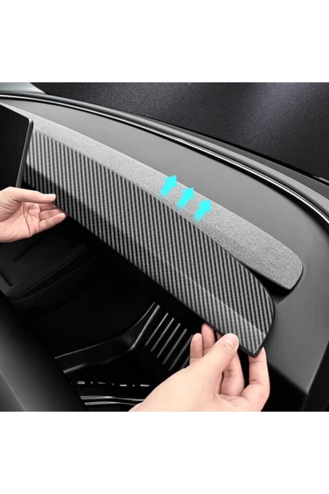 Tesla Model Y Juniper (2025+) Uyumlu Ön Panel Konsol Kaplama Seti -Mat Karbon Fiber