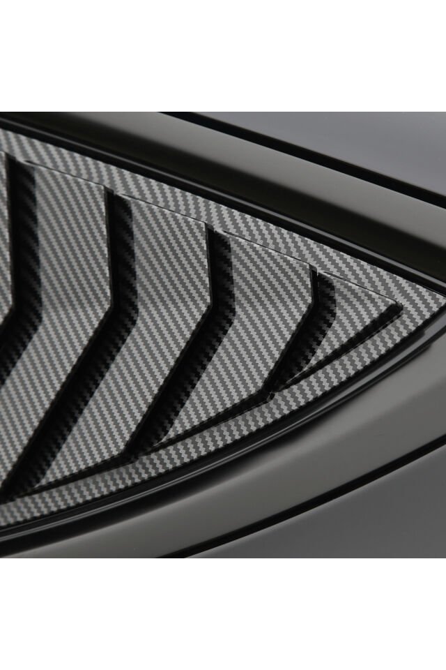 Tesla Model Y Juniper (2025+) Uyumlu Arka Kelebek Camı Panjuru Mat karbon Fiber Görünüm
