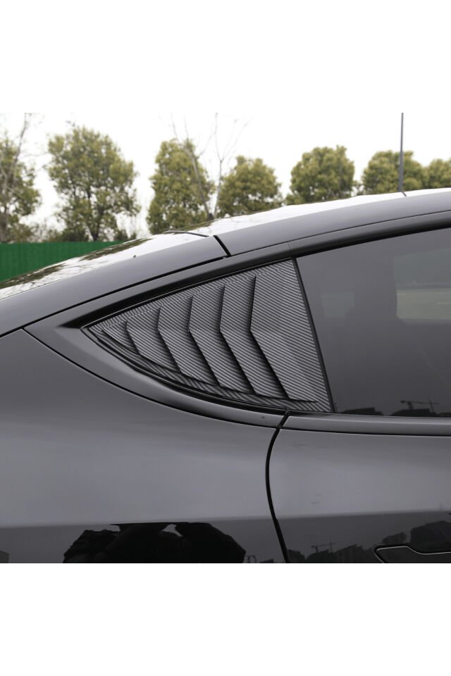 Tesla Model Y Juniper (2025+) Uyumlu Arka Kelebek Camı Panjuru Parlak siyah