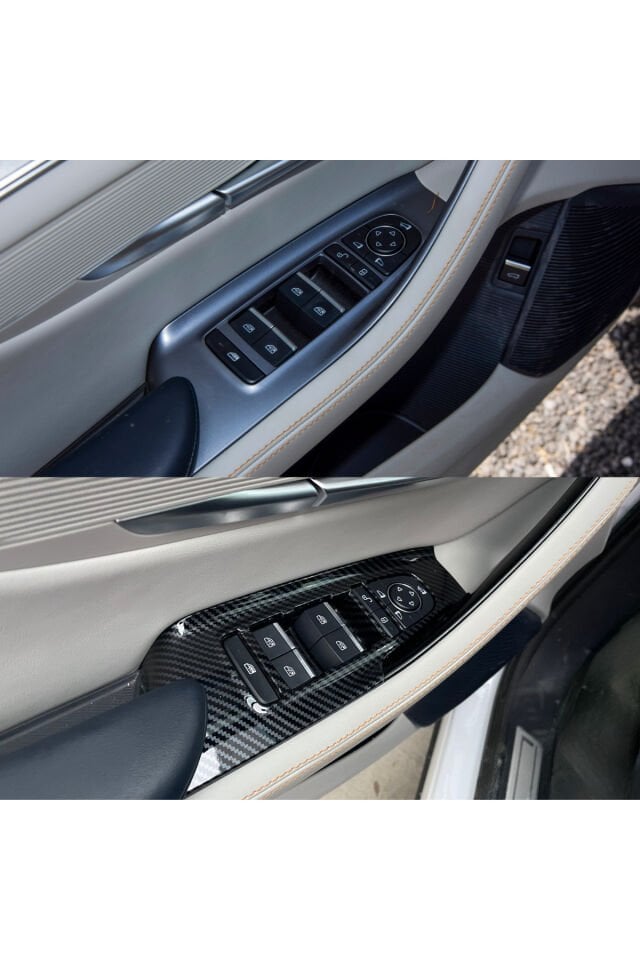 BYD SEal U DM-İ/EV Kapı İçi Kol Dayama ve Cam Kumanda Düğmesi Seti ABS Karbon Fiber Görünüm kaplama