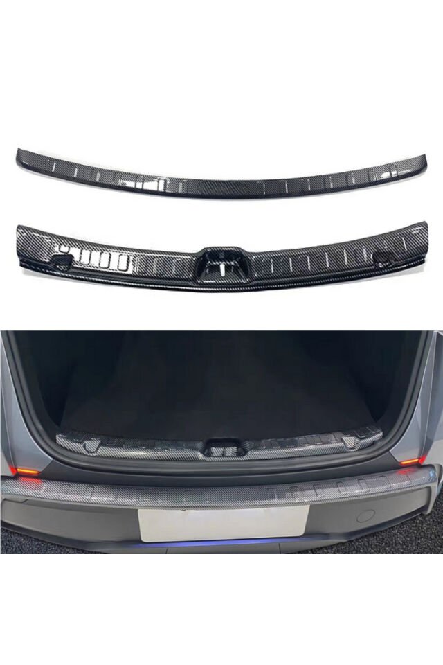 TESLA MODEL Y JUNİPER ABS Karbon Fiber Arka Bagaj Eşiği+Arka tampon Eşiği Koruyucu Set (2Parça)