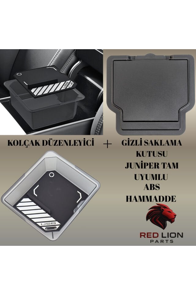 TESLA MODELY JUNİPER Kolçak Düzenleyici+Gizli Saklama Kutusu Set (2Parça)