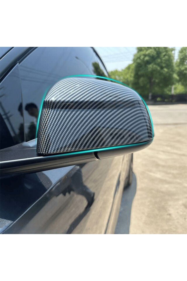 Tesla Model Y Juniper (2025+) Uyumlu Stil Ayna Kapağı Seti Karbon Fiber