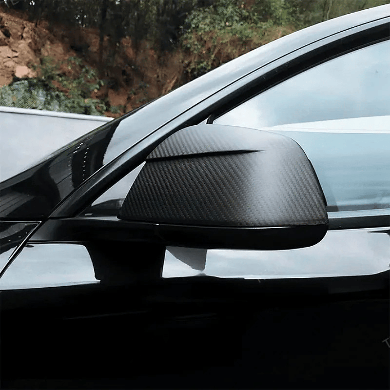 Tesla Model Y Juniper (2025+) Mat Karbon Fiber Stil Yan Ayna Kapağı Seti