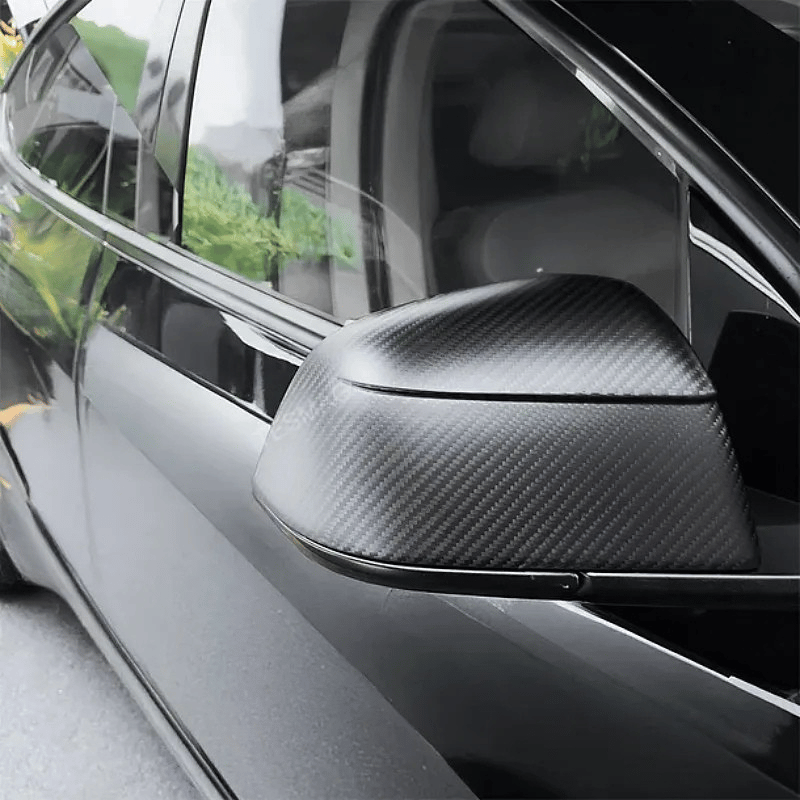 Tesla Model Y Juniper (2025+) Mat Karbon Fiber Stil Yan Ayna Kapağı Seti