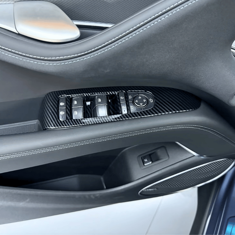 BYD Seallion 7 Uyumlu Karbon Fiber Cam Açma Düğme Paneli Kaplama Seti (4 Parça)