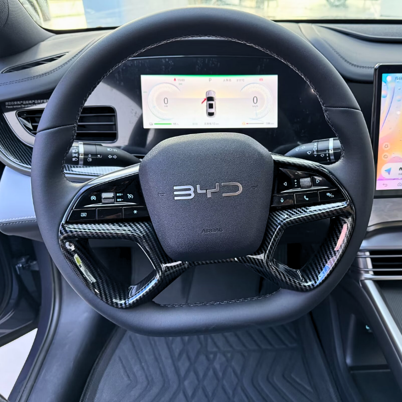 BYD Seallion 7 Uyumlu Karbon Fiber Direksiyon Trim Kaplama Seti