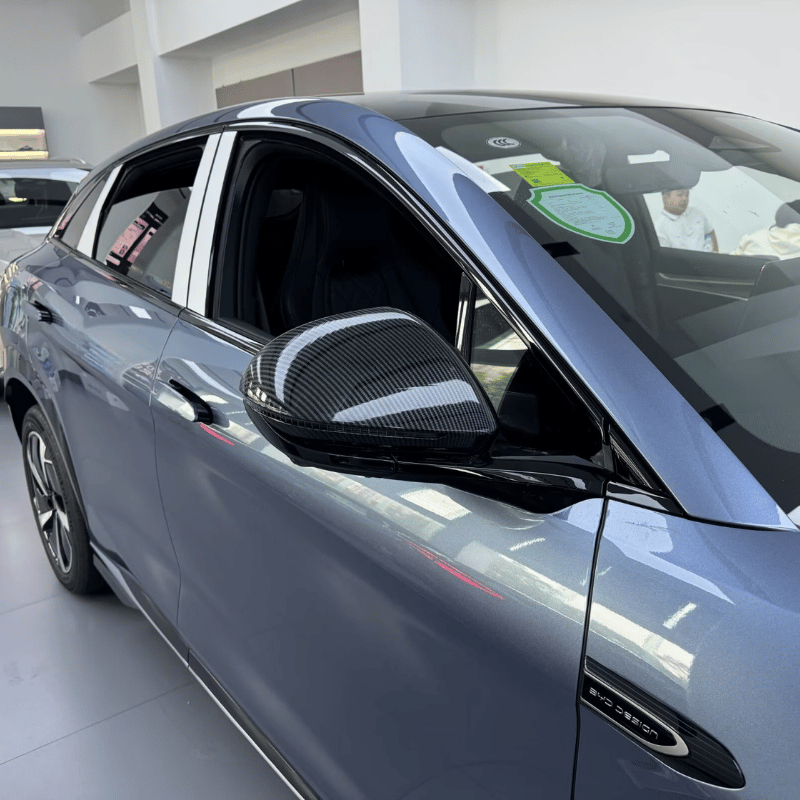BYD Seallion 7 Uyumlu Yan Ayna Kapağı Kaplama Seti (Piano Black / Karbon Fiber) Karbon Fiber Görünüm