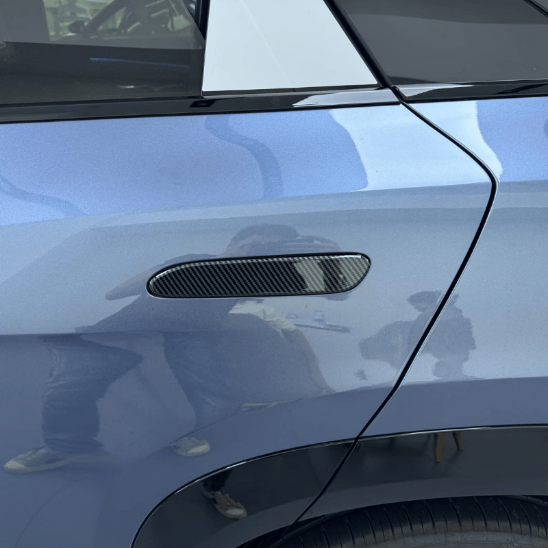 BYD Seallion 7 Uyumlu Dış Kapı Kolu Kaplama Seti 4 Parça (Piano Black / Karbon Fiber) Karbon Fiber Görünüm